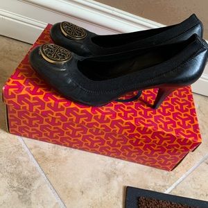 Tory Burch black leather heels